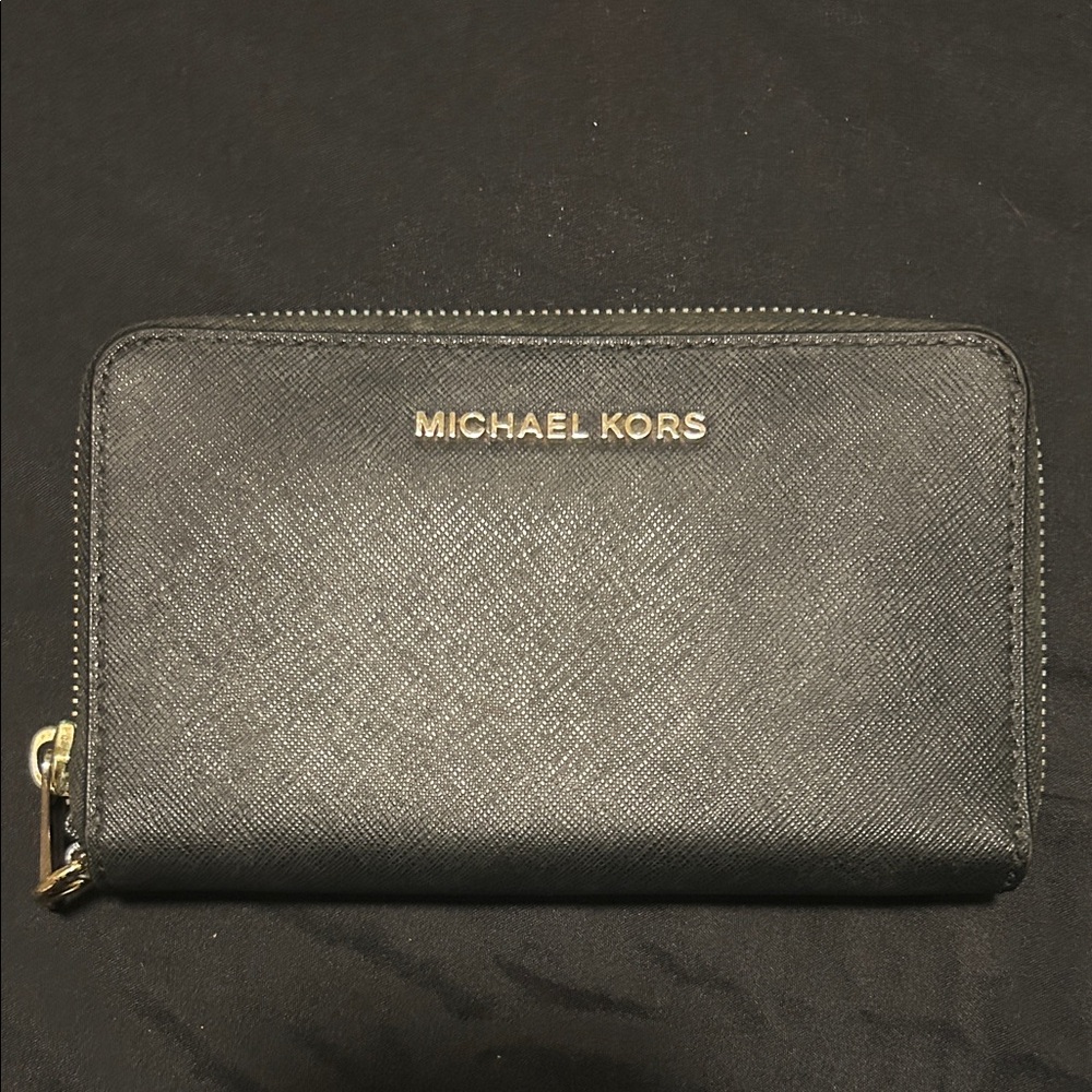 Michael Kors Charcoal Zip-Around Wallet